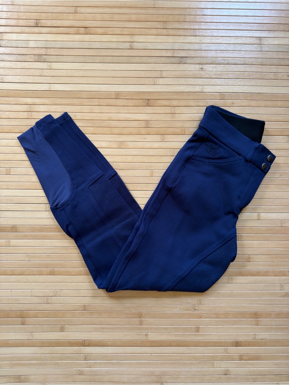 Navy Equestrian Breeches with Grip Knee Patches